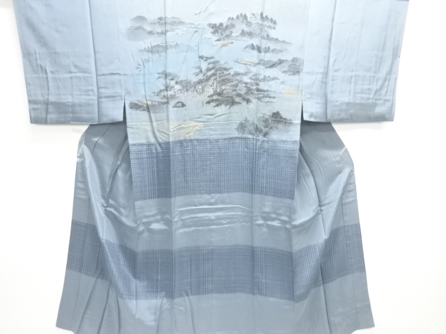 JAPANESE KIMONO / ANTIQUE MENS JUBAN / SILK / SCENERY OF SEASIDE